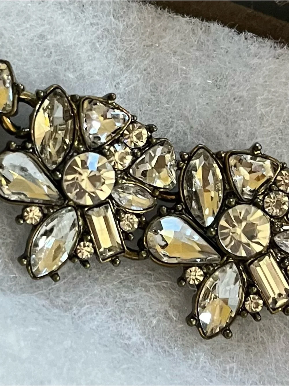 Crystal Floral Statement Bracelet - Clear Crystal
